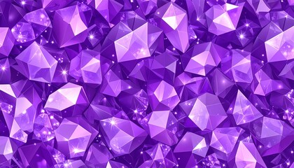 Naklejka premium A mesmerizing background texture of glowing purple crystals intricate geometric patterns, luminous reflections, and a magical, otherworldly aura