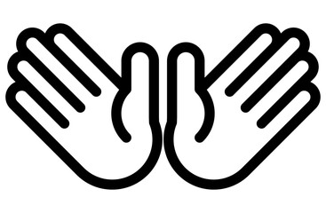 両手を広げたジェスチャーのベクターアイコン素材