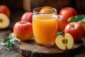 Fresh Apple Juice in a Glass