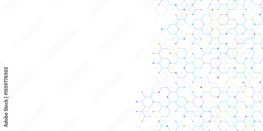 Aufkleber Graphic design element with abstract geometric background of simple hexagon pattern