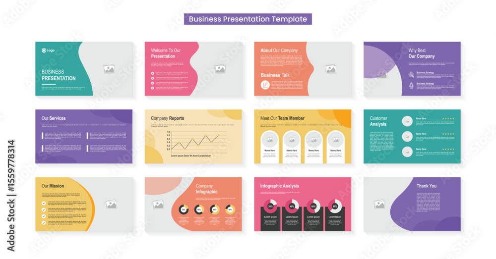 Wall mural powerpoint presentation slides template design. minimal presentation layout for modern keynote prese