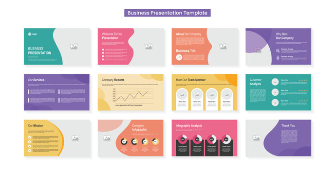 Powerpoint presentation slides template design. Minimal presentation layout for modern keynote presentation background, brochure design, website slider, landing page, annual report, company profile