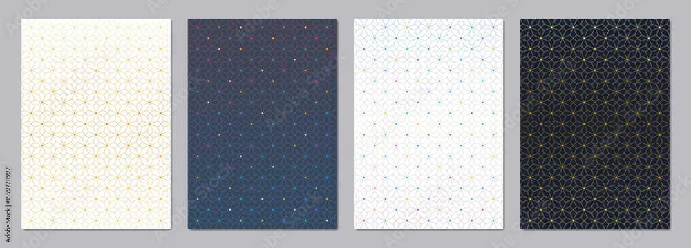 Poster Abstract covers and brochures with geometric backgrounds of polygon shape patterns