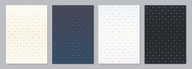 Abstract covers and brochures with geometric backgrounds of polygon shape patterns