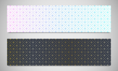 Graphic design element for web page or banner with abstract vector background with a seamless pattern of simple geometric shapes. Stylish vector texture