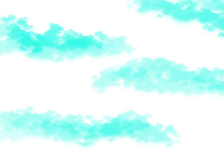 Naklejka premium Soft Turquoise Watercolor Cloud Strokes
