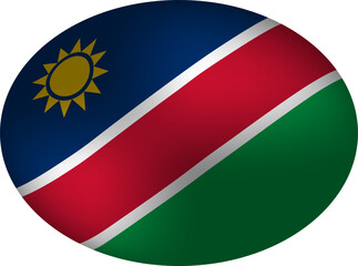 Namibia Flag Egg Oval - Patriotic Sphere Emblem