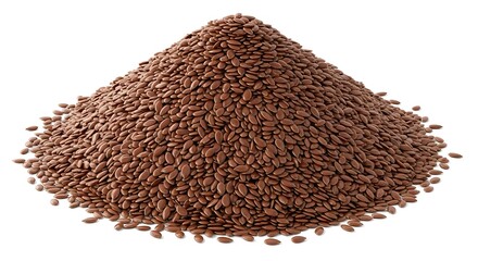 Brown flax seeds pile brown seeds heap