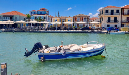 lefkada island summer tourist resort by the sea in greece