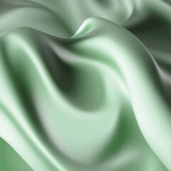 Elegant green silk fabric background. Textile texture. Vector illustration	