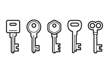 Keys of Unlock: A collection of uniquely shaped keys, showcasing the diverse designs of security and access in a monochrome artistic representation.