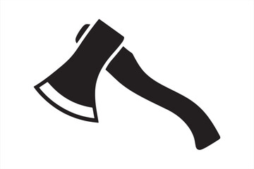 Axe Silhouette: A stark black silhouette of an axe against a seamless canvas embodies strength, utility, and primitive tool crafting.