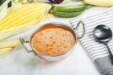 Vegan cuisine - hot tomato soup