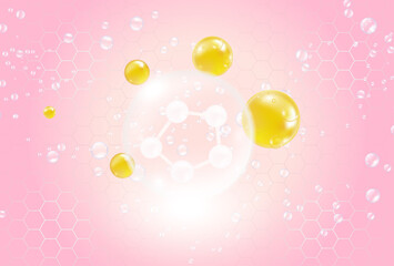 Gel serum texture. Clear skin care liquid drops. Cosmetic product examples.