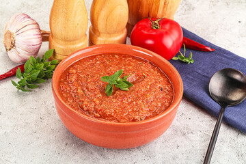 Cold vegan tomato soup Gazpacho