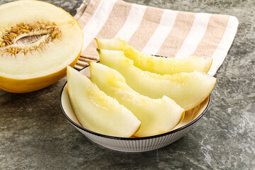 Sweet juicy ripe melon slices