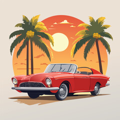 Stylish Car Vector Illustration. Retro, Sports, SUV, and Cute Cartoon Car Art