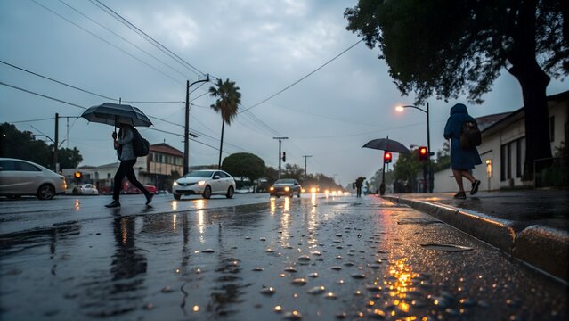 people walking on the street - Powered by Adobe