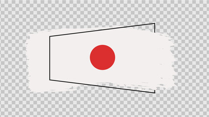 Abstract paint brush textured stripe of japan tokyo flag colors white and red circle shape. Design element for Japan day celebrate. The concept of drawing, brushstroke, grunge, paint strokes etc