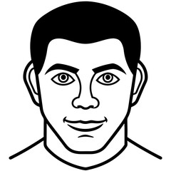 Ai face morphing illustration line art vector illustration