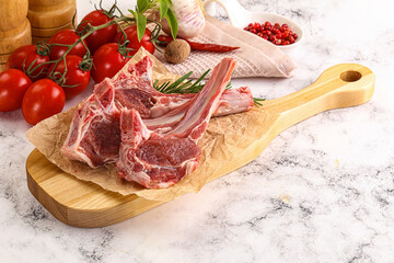 Raw Rack of Lamb for cooking