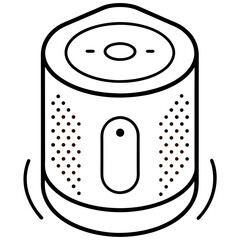 I home assistant speaker line art vector illustration