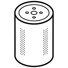 I home assistant speaker line art vector illustration