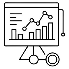 Predictive analytics dashboard  line art vector illustration