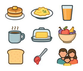 Laundry Room Icon Set. Flat icon set of laundry room organization: divided hamper, detergent dispenser,