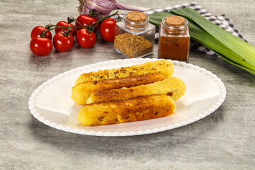 Crispy breaded mozarella cheese sticks
