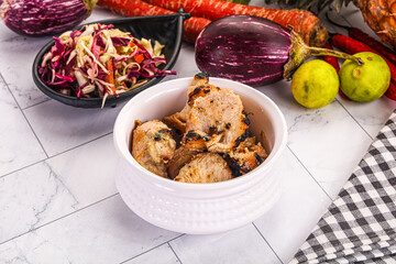 Afgani chicken kebab with white marinade