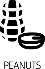 Peanut Nut Food Allergy Icon Concept