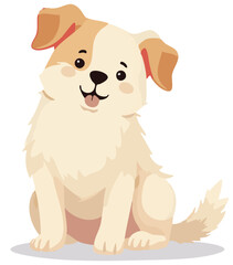 Obraz premium Cute puppy character sitting cartoon vector illustration isolated on white background.