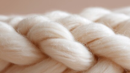 Soft Textured Creamy Braided Rope Close-Up