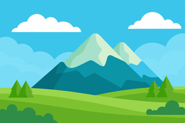 A Cartoon Illustration Of Houses By The River