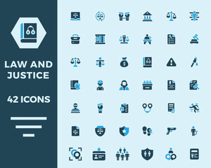 Law and Justice solid icon collection and evidence, criminal, jail, justice, judge, sinful, legal  , Police, Judge, Agreement, Government, Contract, Compliance, Crime, Lawyer, Evidence, collection. 
