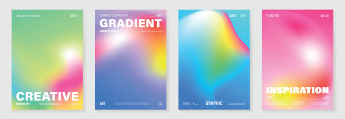 liquid glass background  poster vector set.  Cover template with vibrant perspective geometric prism shapes. Ideal design for social media, cover, banner, flyer.