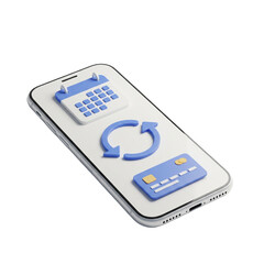 Fototapeta premium 3D cell phone showing subscription renewal