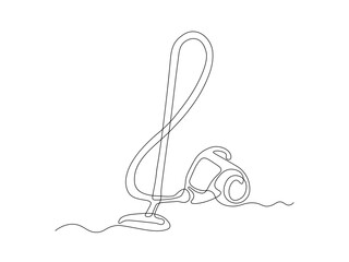 Abstract Vacuum Cleaner, continuous single one line art hand drawing sketch logo