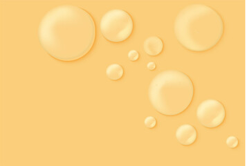 Gel serum texture. Clear skin care liquid drops. Cosmetic product examples.