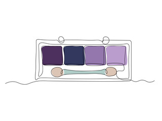 Abstract Eyeshadow Palette, continuous single one line art hand drawing sketch logo