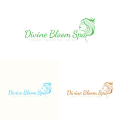 natural beauty logo design for cosmetic brand. spa logo. salon logo.