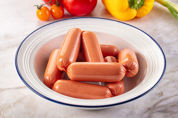Pork meat sausages for breakfast