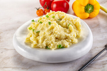 Mashed potato with green onion