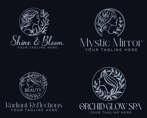 natural beauty logo design for cosmetic brand. spa logo. salon logo.