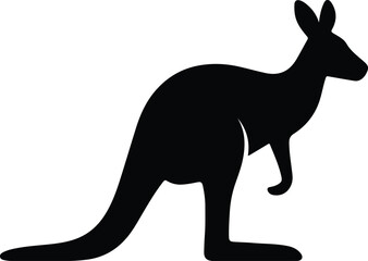 Silhouette kangaroo animal standing icon design Vector illustration