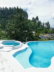 swimming pool in tropical resort