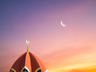 Masjid dome islam moon star night isra miraj namaz sunset background mubaruk greeting islam ramadan element masjid aqsa hajj kaaba umrah eid arabian religion islamic arab muslim greeting miraj kaaba.