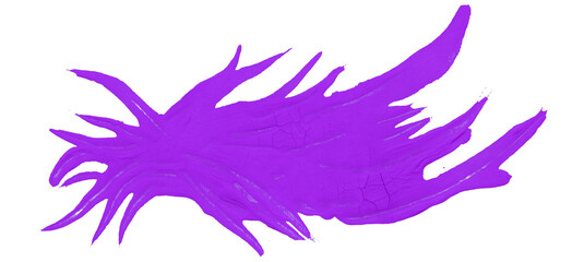 Bright purple watercolor or ink stains with watercolor marks. Brush strokes and watercolor splashes set on a transparent background.
