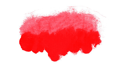 Bright red watercolor or ink stains with watercolor marks. Brush strokes and splashes of watercolor are set on a transparent background.